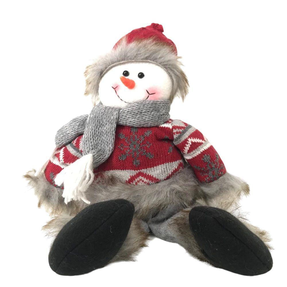 Papai Noel Ou Boneco De Neve Sentado 40cm - Decoração Natalina Aconchegante Boneco De Neve