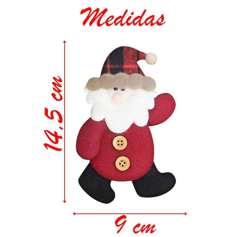 Kit 12 Enfeites árvore De Natal Pendente Papai Noel 14,5cm