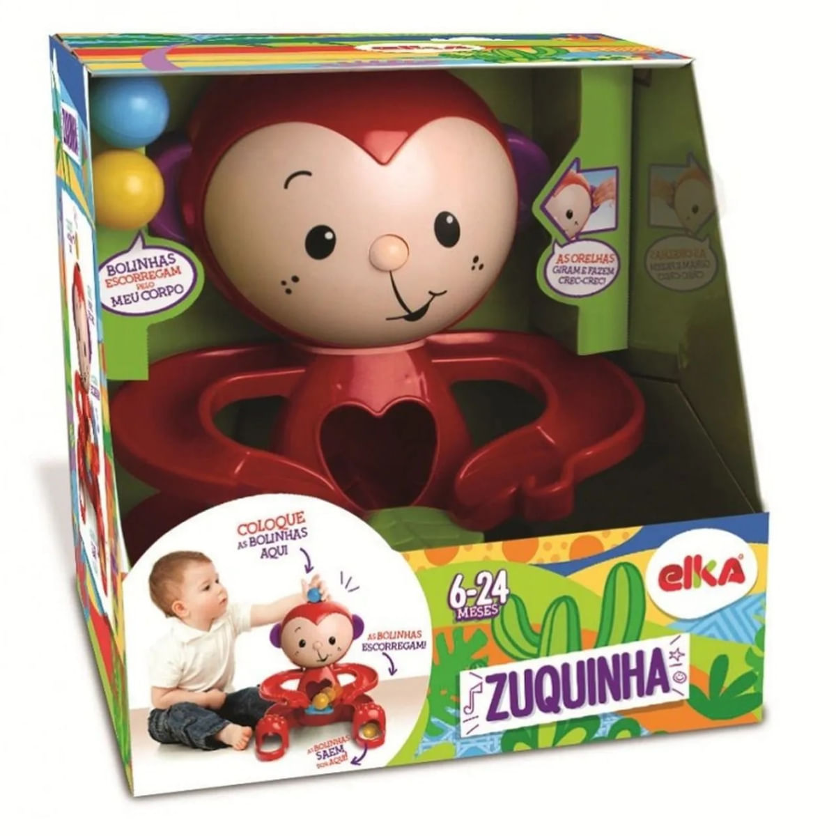 Brinquedo Educativo Zuquinha Escorrega Bolinha - Elka