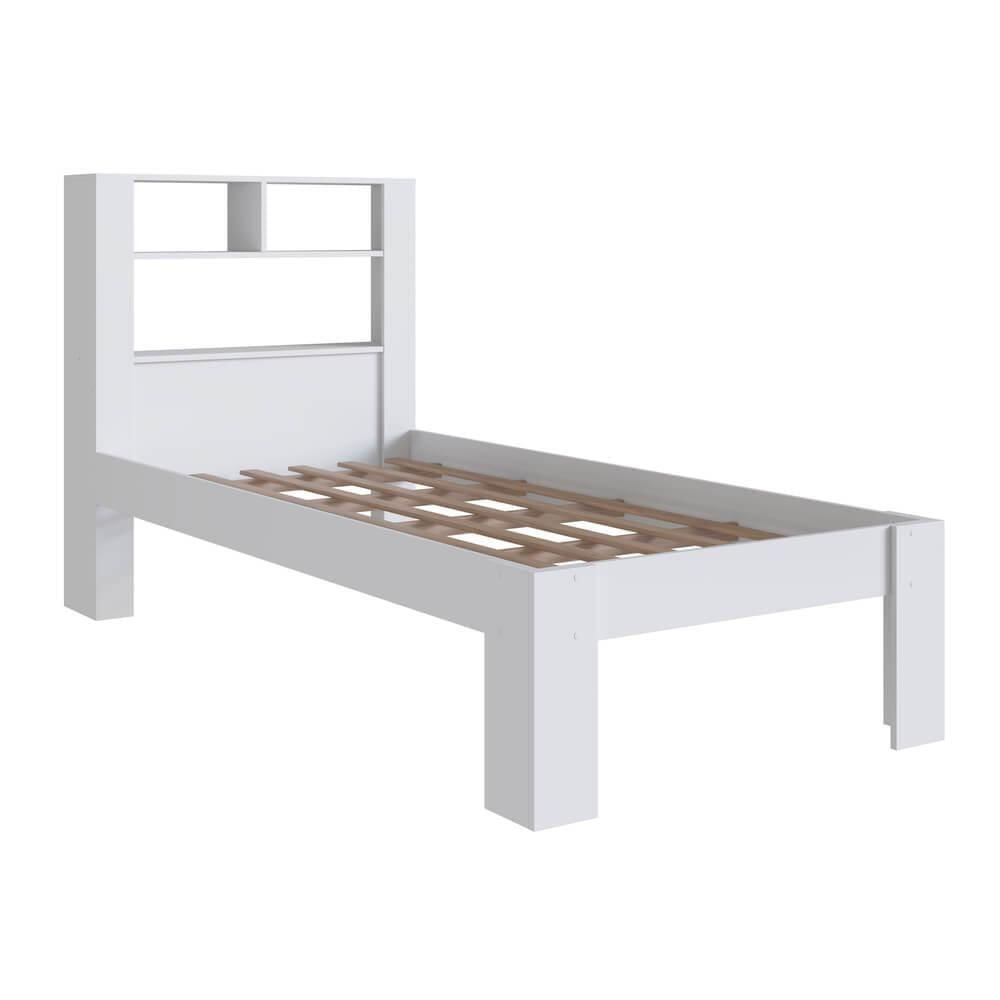 Cama Solteiro Com Cabeceira Funcional 111x214cm Branco Proddy