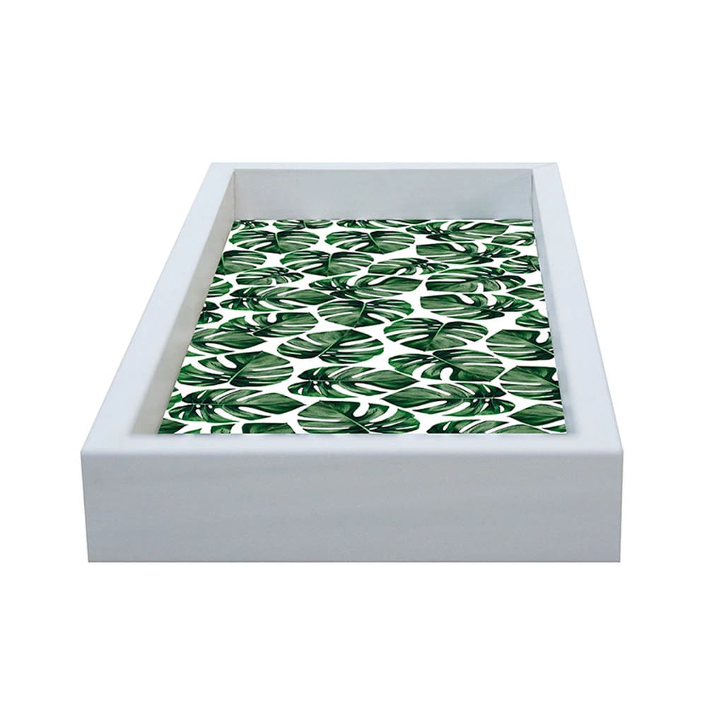 Bandeja Folhagem Coração de Leão Kapos 15x30cm Branca