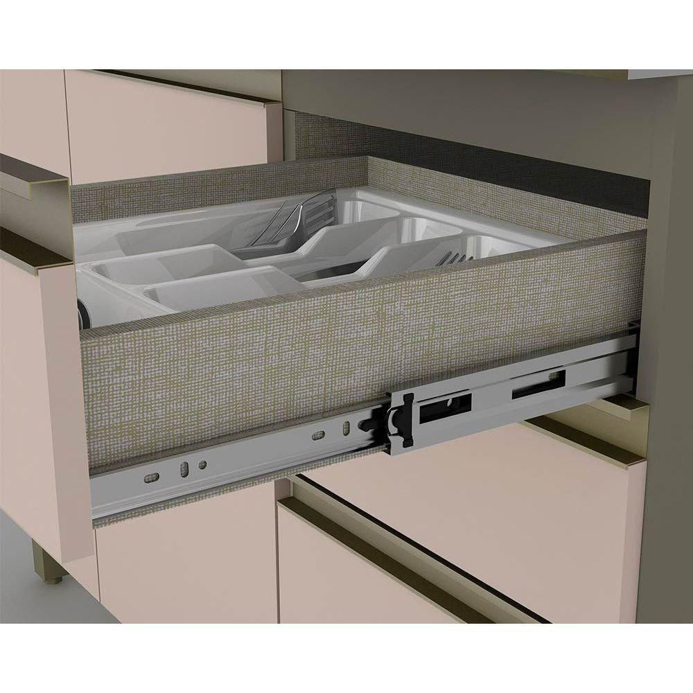 Cozinha Modulada Connect 7 Peças 2 Aéreos + 2 Balcões+ 2 Paneleiros + 1 Complemento C5p96 Duna Cristal2 Aéreos + 1 Balcão + 1 Complemento