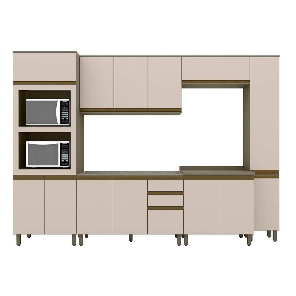 Cozinha Modulada Connect 7 Peças 2 Aéreos + 2 Balcões+ 2 Paneleiros + 1 Complementoc6p20 Duna Cristal2 Aéreos + 1 Balcão + 1 Complemento