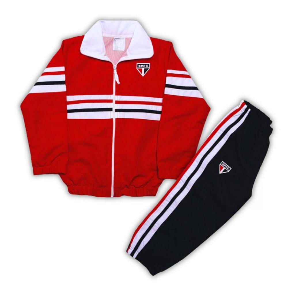 Agasalho Infantil São Paulo Conjunto Microfibra Oficial Tam 8 / Vermelho