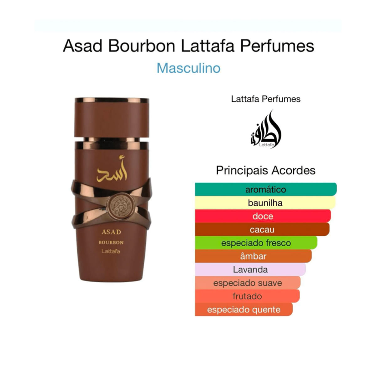 Perfume Masculino Lattafa Asad Bourbon EDP 100ml