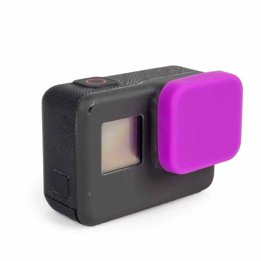 Tampa Protetora Lente GoPro Hero 5 6 7 Black e Hero (2018) em Silicone Cor Roxo