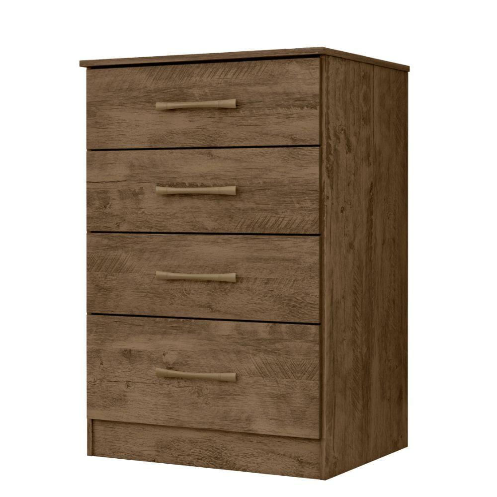 Cômoda Ms913 4 Gavetas Castanho Wood Moval