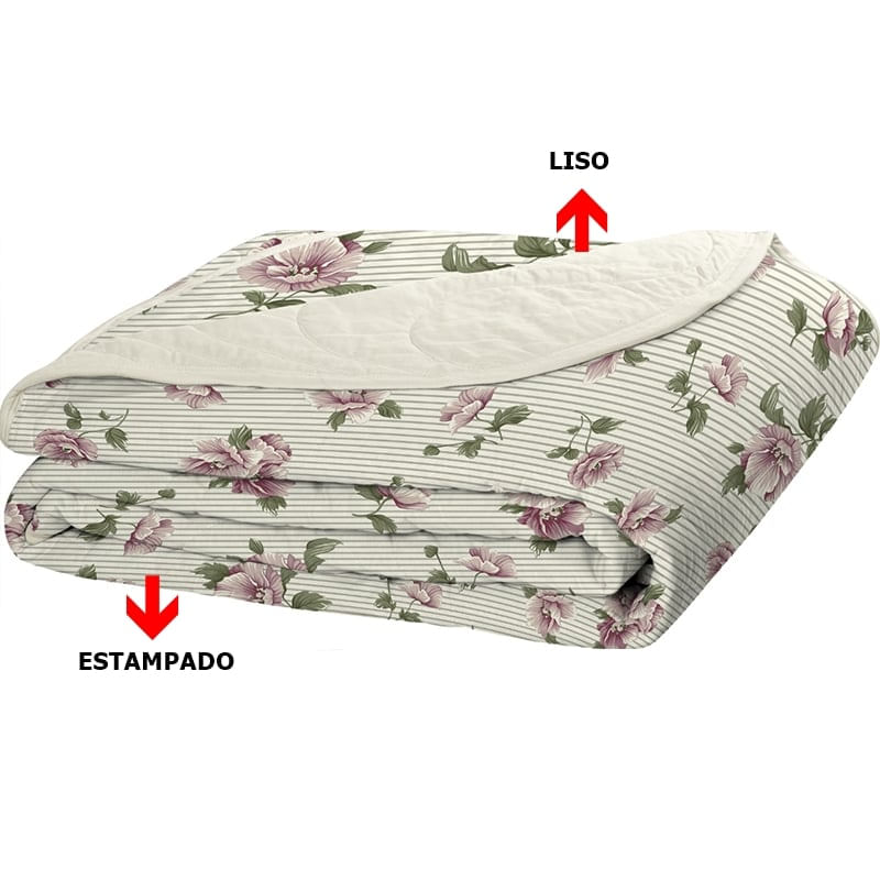 Cobre Leito Tecebem Queen Malha estampada em Matelasse 240 x 260cm Celine/Baunilha