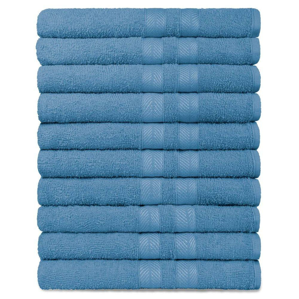 Kit 10 Toalhas De Banho Pet Shop 100% Algodão Enxuta Caricinha - Azul Claro