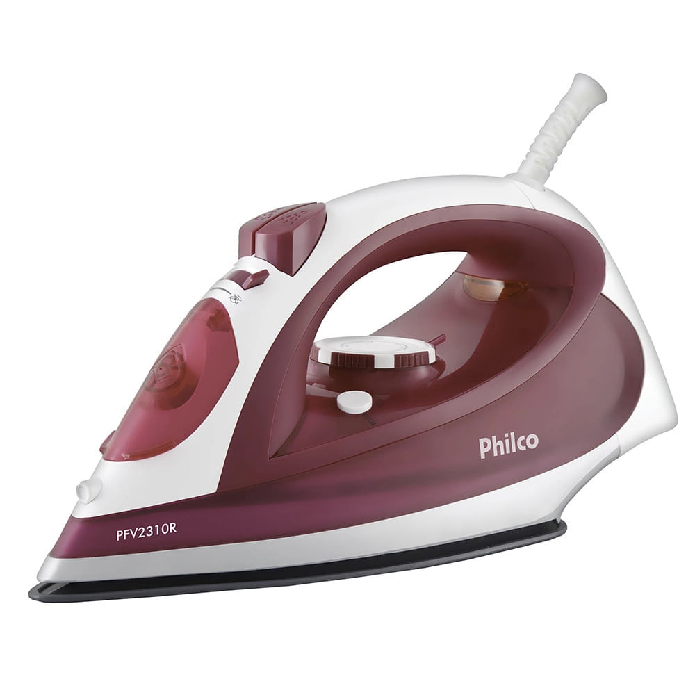 Ferro de Passar Roupa a Vapor Philco PFV2310R Branco/Rosa - 220V