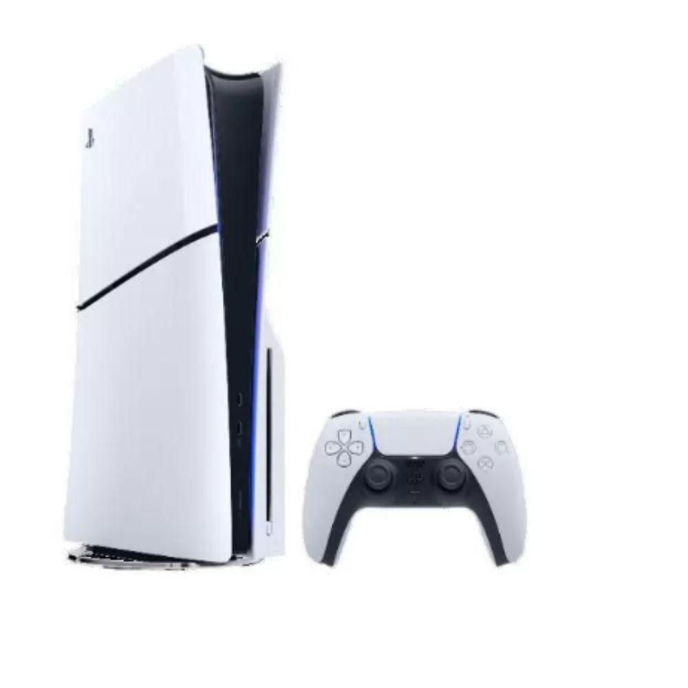 Console Playstation 5 Slim Disc + 2 Jogos Branco Com Preto Bivolt