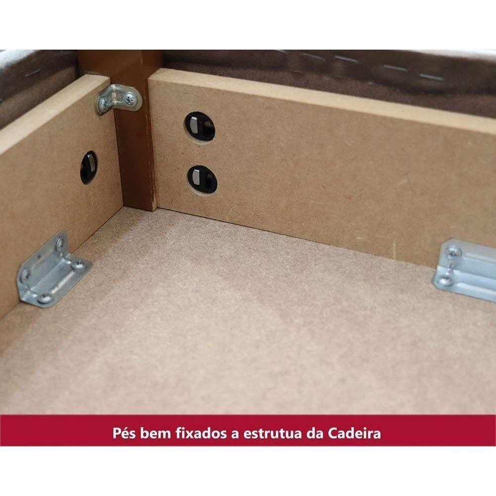 Kit 6 Cadeiras Sala Jantar Eloá 6 Un Nature Suede Light Linho