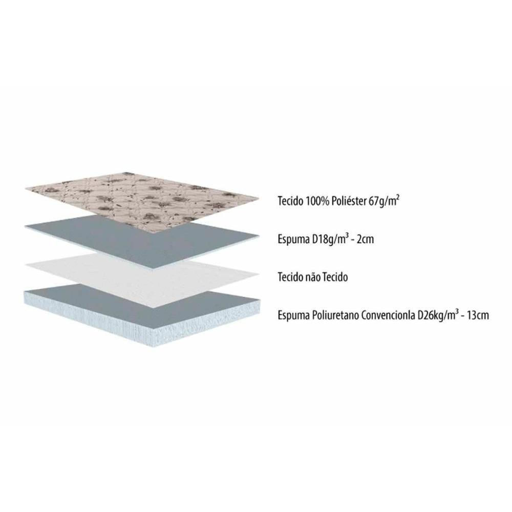Colchão Solteiro Espuma D26 Sueño Bordado (88x188x14) - Herval
