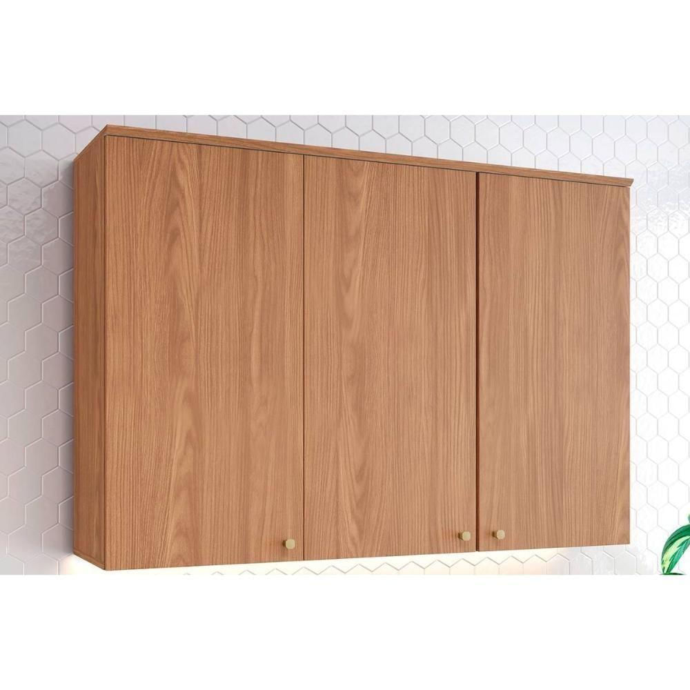 Módulos De Cozinha Requinte Armário Requinte Com 3 Portas 120cm Nature2 Aéreos + 1 Balcão + 1 Complemento