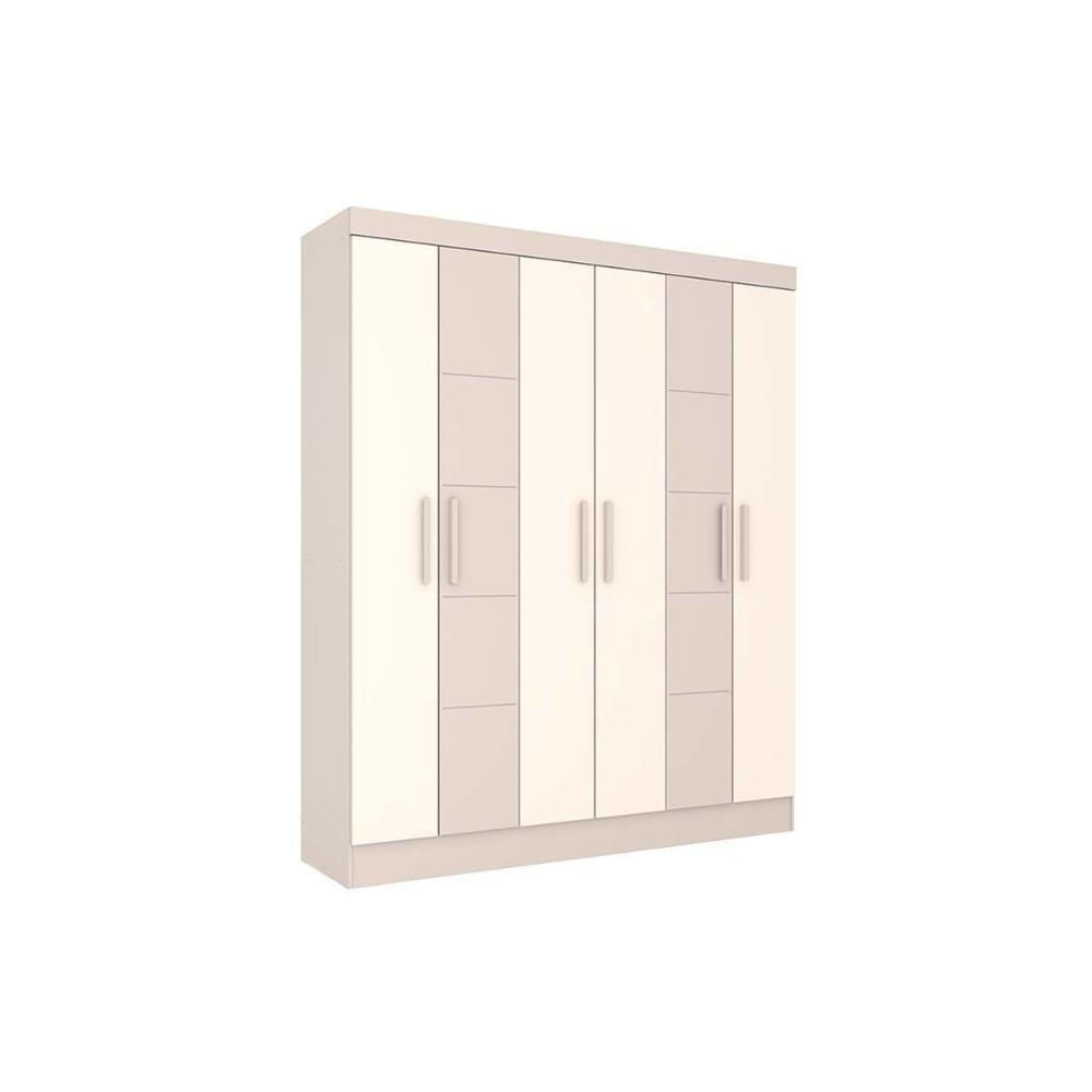 Guarda Roupa Casal 6 Portas E 2 Gavetas Briz B73 Cristal-off White - Henn