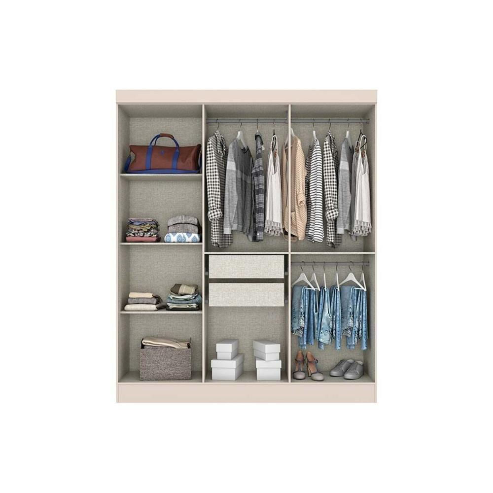 Guarda Roupa Casal 6 Portas E 2 Gavetas Briz B73 Cristal-off White - Henn