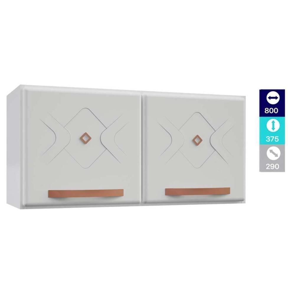 Módulo Cozinha Telasul Mirage New Armário Aço Com 2 Portas 80cm Branco-telasul