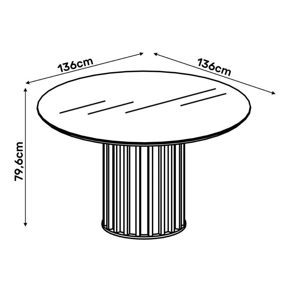 Mesa Para Cozinha Viena Com Tampo Madeirado Com Vidro 136cm Freijó Off White Dj Móveis