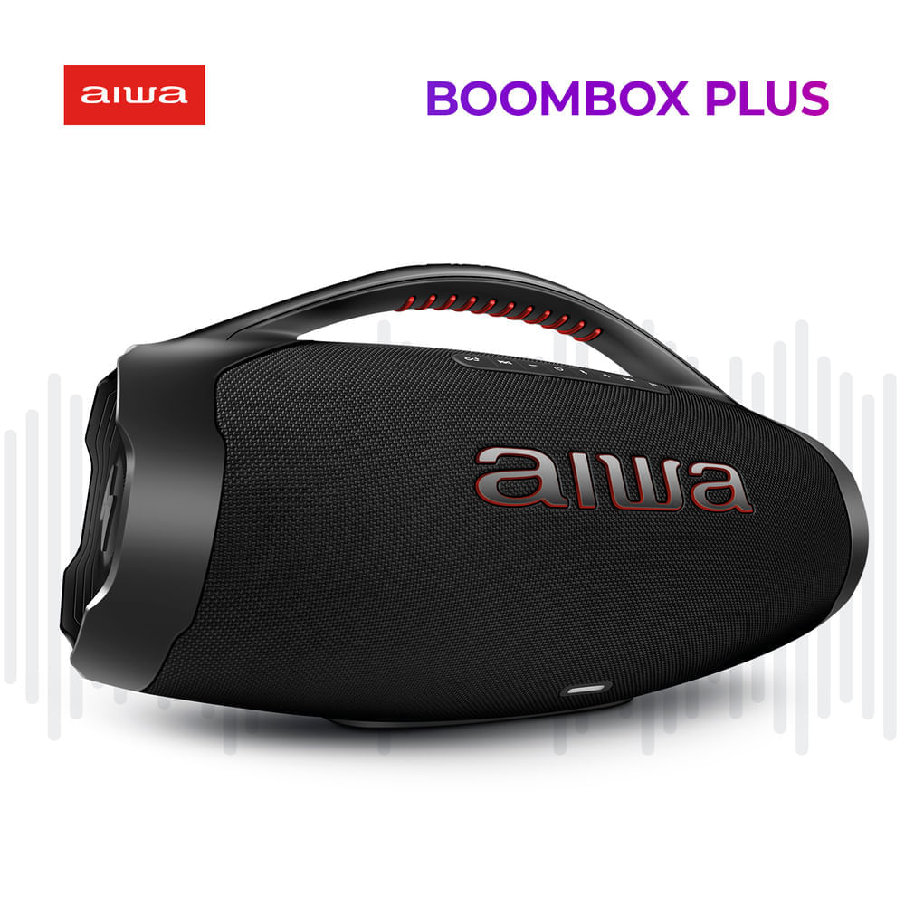 Caixa de Som Boombox Plus AIWA BBS-01-B 200W Bluetooth 30H IP66 USB Preto BIV