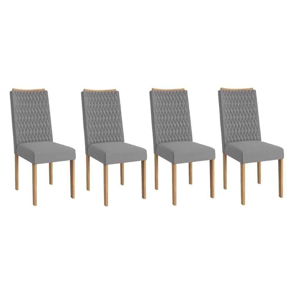 Cadeira De Cozinha 2cad157ea Kit 4 Un Eucalipto Suede Cinza Titanio A050