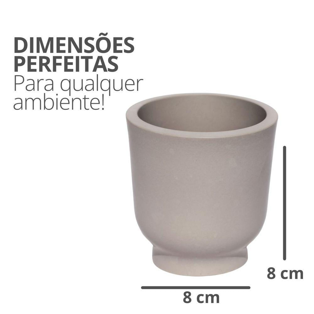 Vaso Decorativo Garrafa Invertida Lisa 8cm Cimento Artesanal Cinza