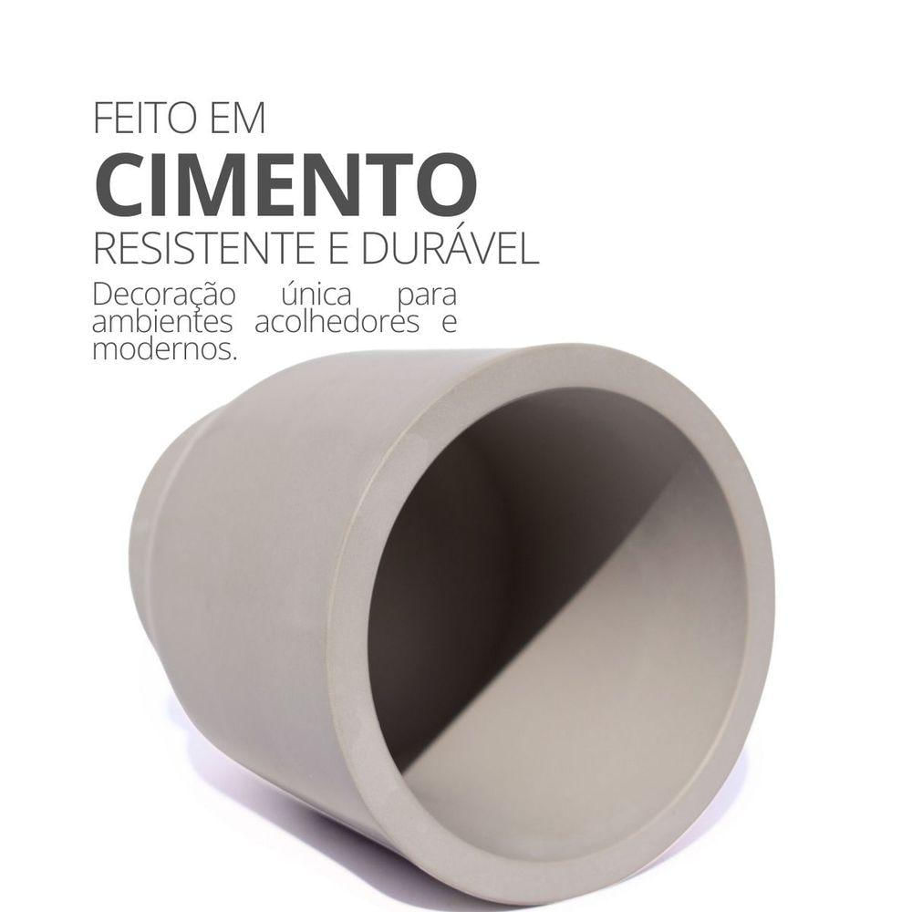 Vaso Decorativo Garrafa Invertida Lisa 8cm Cimento Artesanal Cinza
