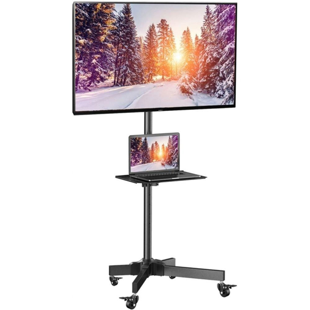 Suporte Para Tv De Chao Com Rodinhas Estante Para Monitor Televisao Universal Com Prateleira Ate 65 Polegadas Estante Pe