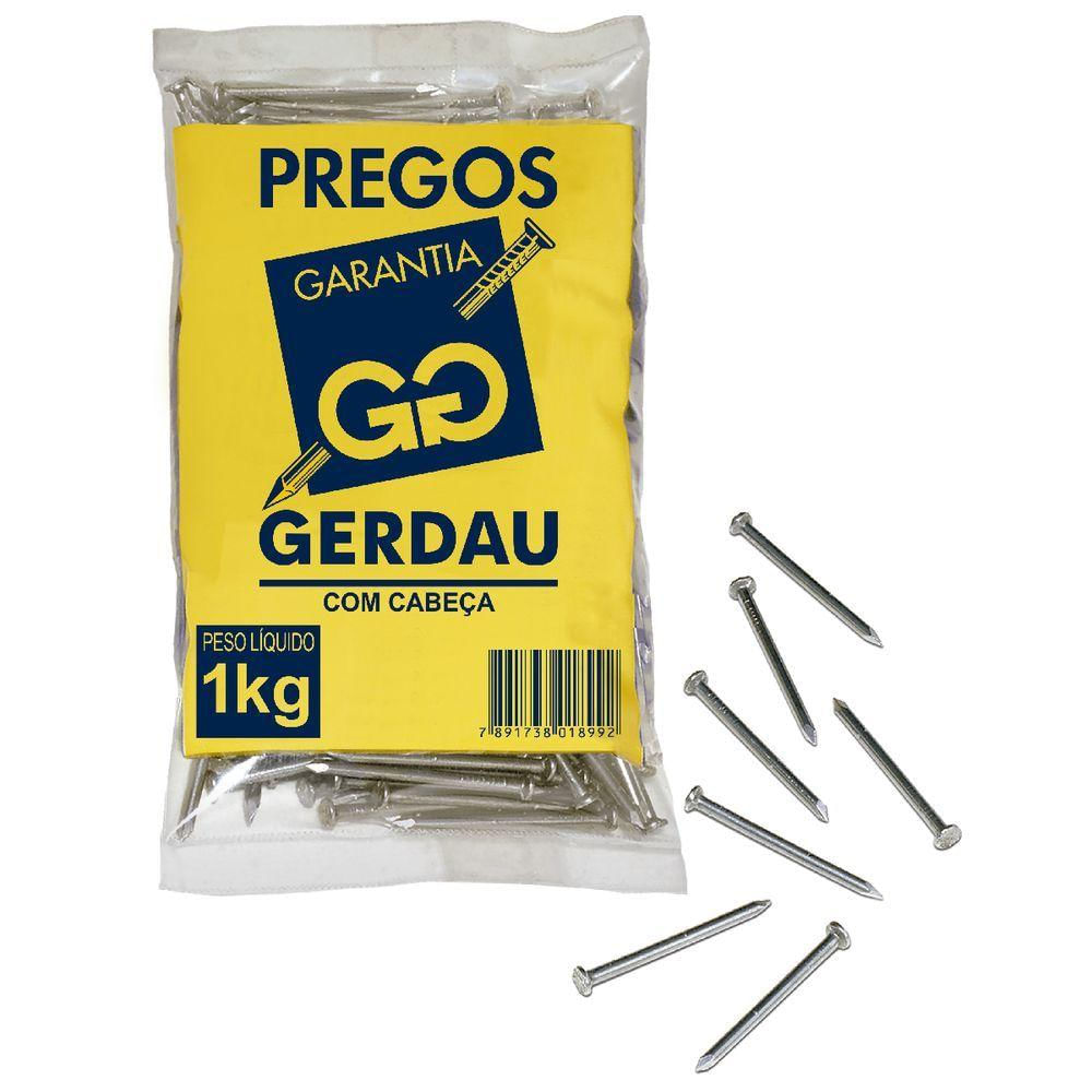 Prego Gerdau 16x24 Com Cabeça 1kg Prata