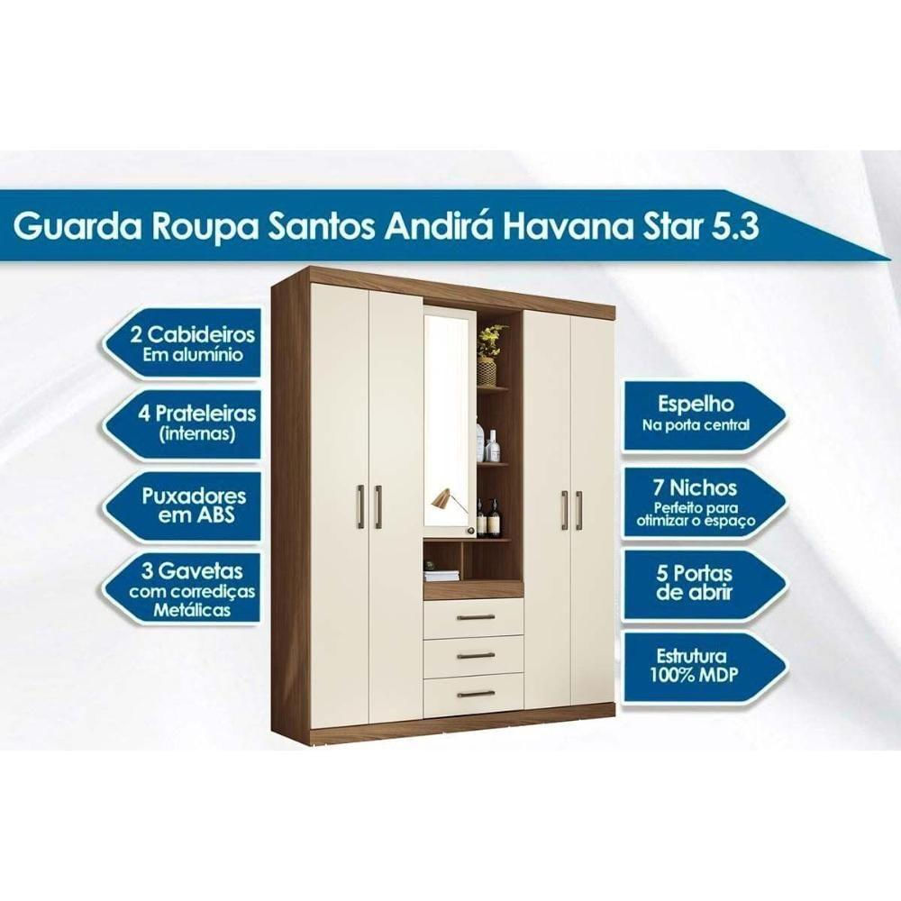 Quarto Completo Solteiro 3 Peças (1guardaroupa+1cama+1cômoda) Qj54 Jatoba-areia - Santos Andirá