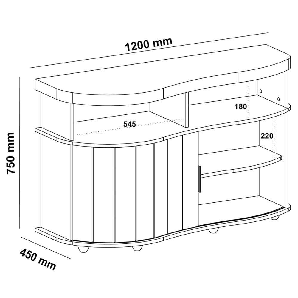 Buffet Porta De Correr 120 Cm 4737 Carvalho Off White Menta Arly Carvalho Off White Menta