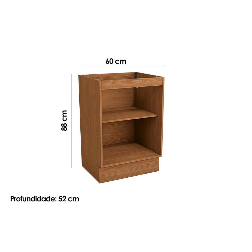 Balcão De Cozinha Modulado Ciela R623 Com 1 Porta Sem Tampo 60cm Canela