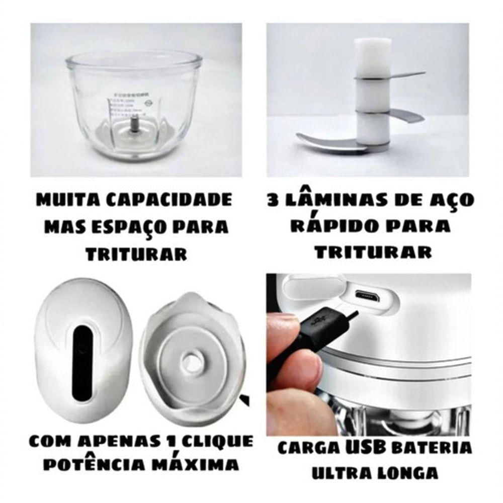 Mini Processador De Alimentos Elétrico - Cozinha Prática E Rápida