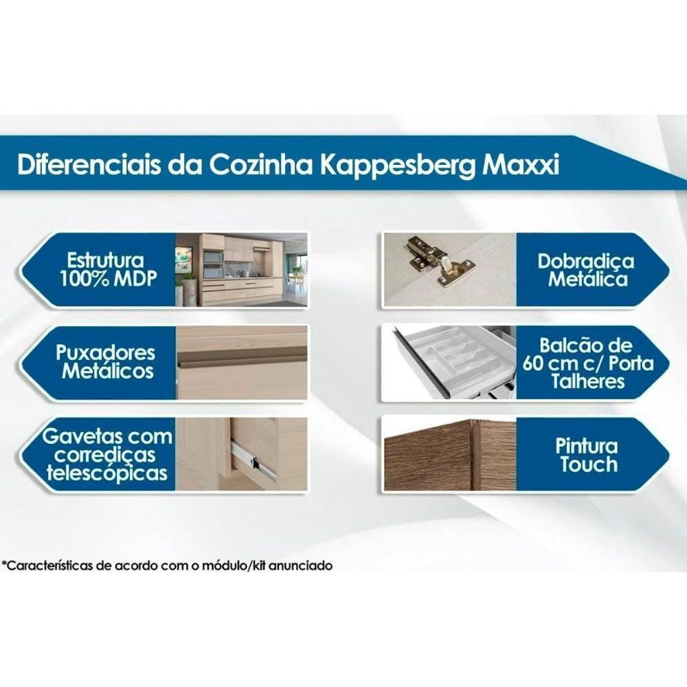 Balcão De Cozinha Modulado Maxxi G745 Com 2 Portas Sem Tampo 120cm Canela