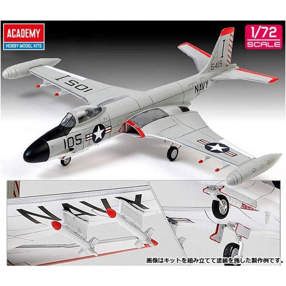 Academy Usn F2h-3 Banshee Vf-41 Black Aces 1-72 Modelo Plástico