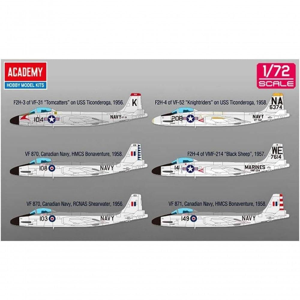 Academy Usn F2h-3 Banshee Vf-41 Black Aces 1-72 Modelo Plástico