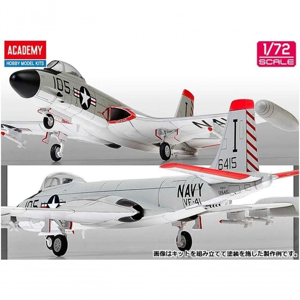 Academy Usn F2h-3 Banshee Vf-41 Black Aces 1-72 Modelo Plástico