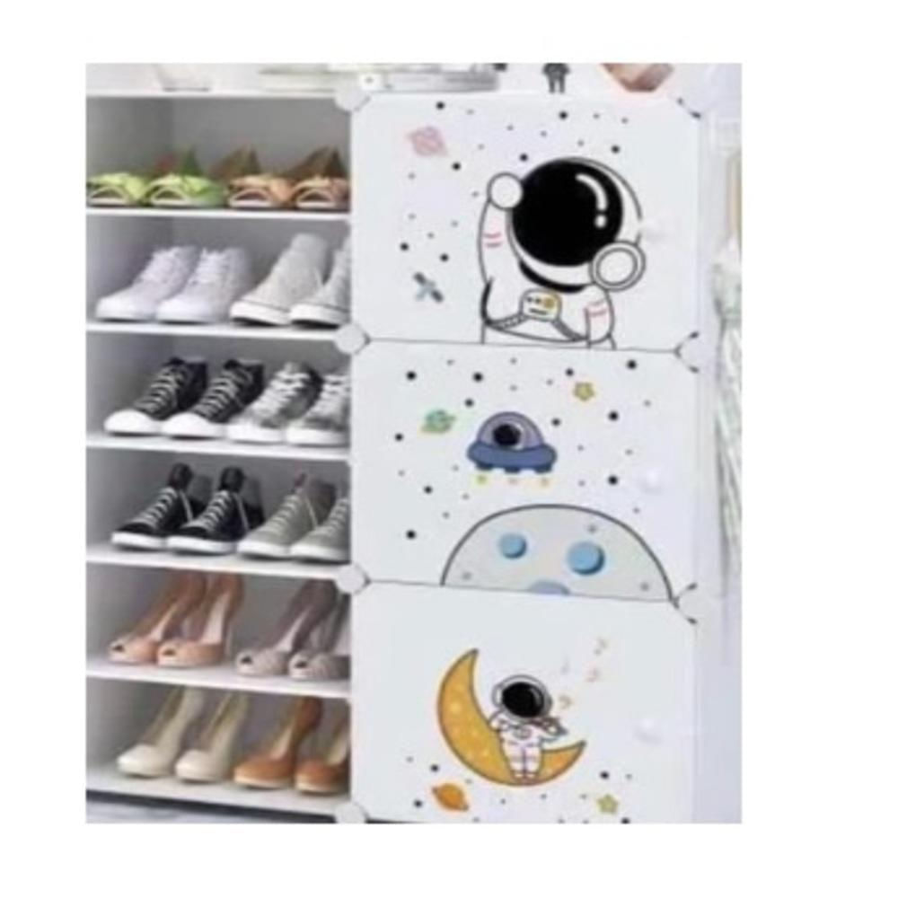 Armario Infantil Sapateira Guarda Roupa Modular 12 Portas Organizador Brinquedos 25 Prateleiras