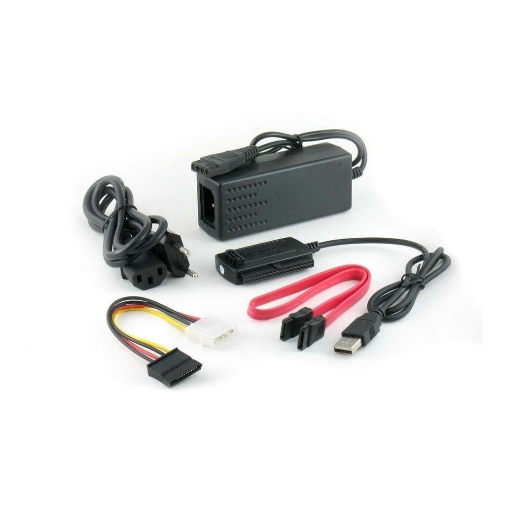 KIT CABO CONVERSOR ADAPTADOR SATA IDE PARA USB 2.0 COM FONTE