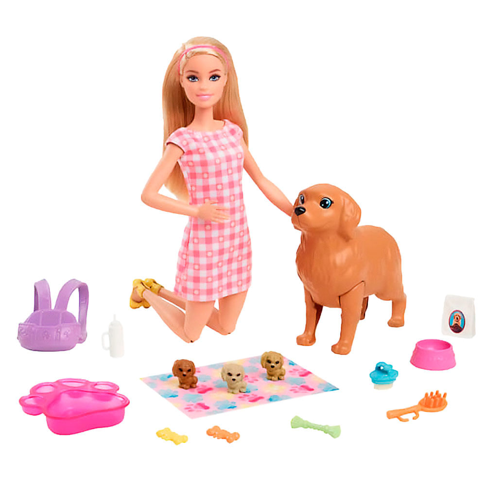 Barbie Carrinho de Cachorrinhos - Mattel - Button Shop