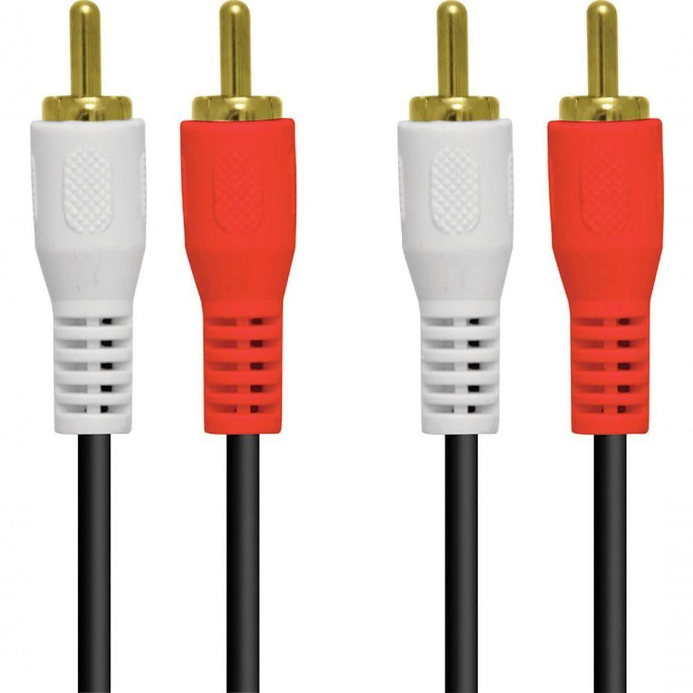 Cabo 2 Rca X 2 Rca 1.5 Metros Com Conectores Dourado - 2Rca-