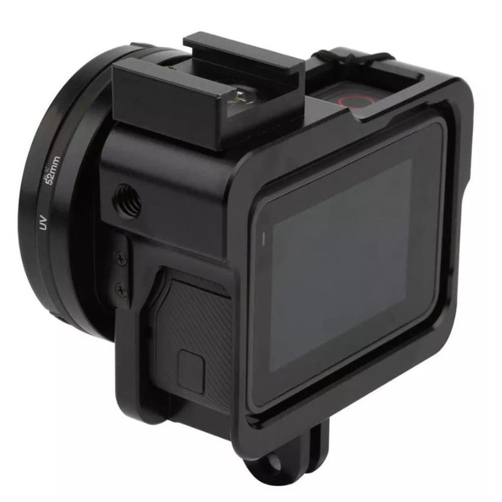 Frame Case Proteção Alumínio + Lente Uv Gopro Hero 6 Black