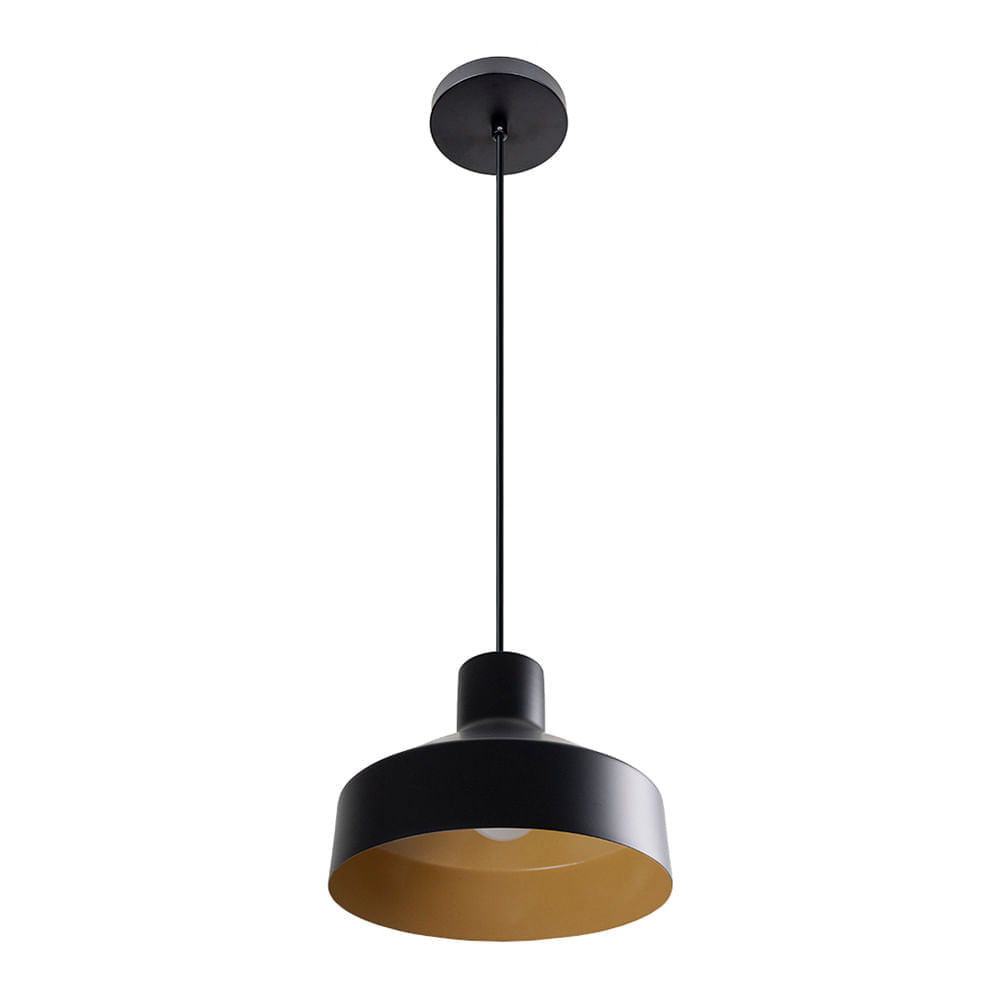 Lustre Pendente Blumenau Liza E27 Bivolt Preto