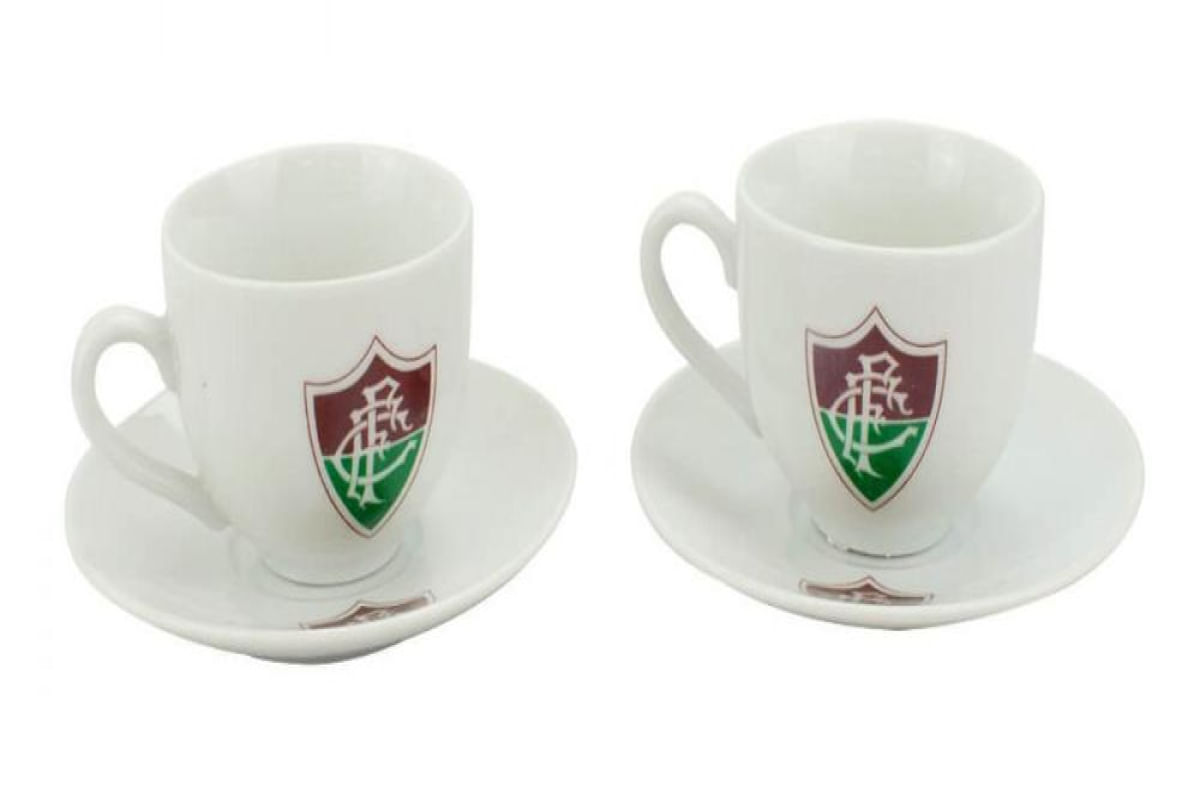 Jogo Com 2 Xícaras De Porcelana Fluminense 180ml