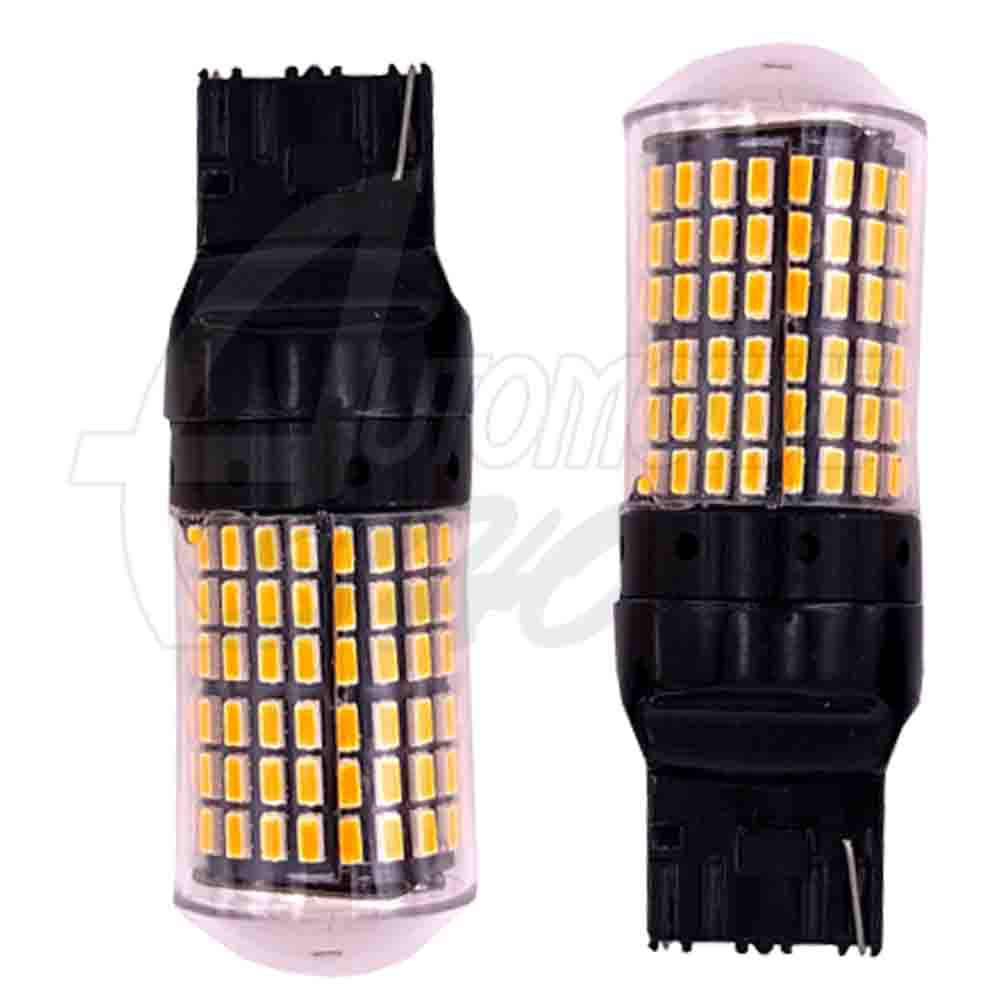 Lâmpada Pingo T20 W21/5W Dois Polos 144 leds smd Laranja 360