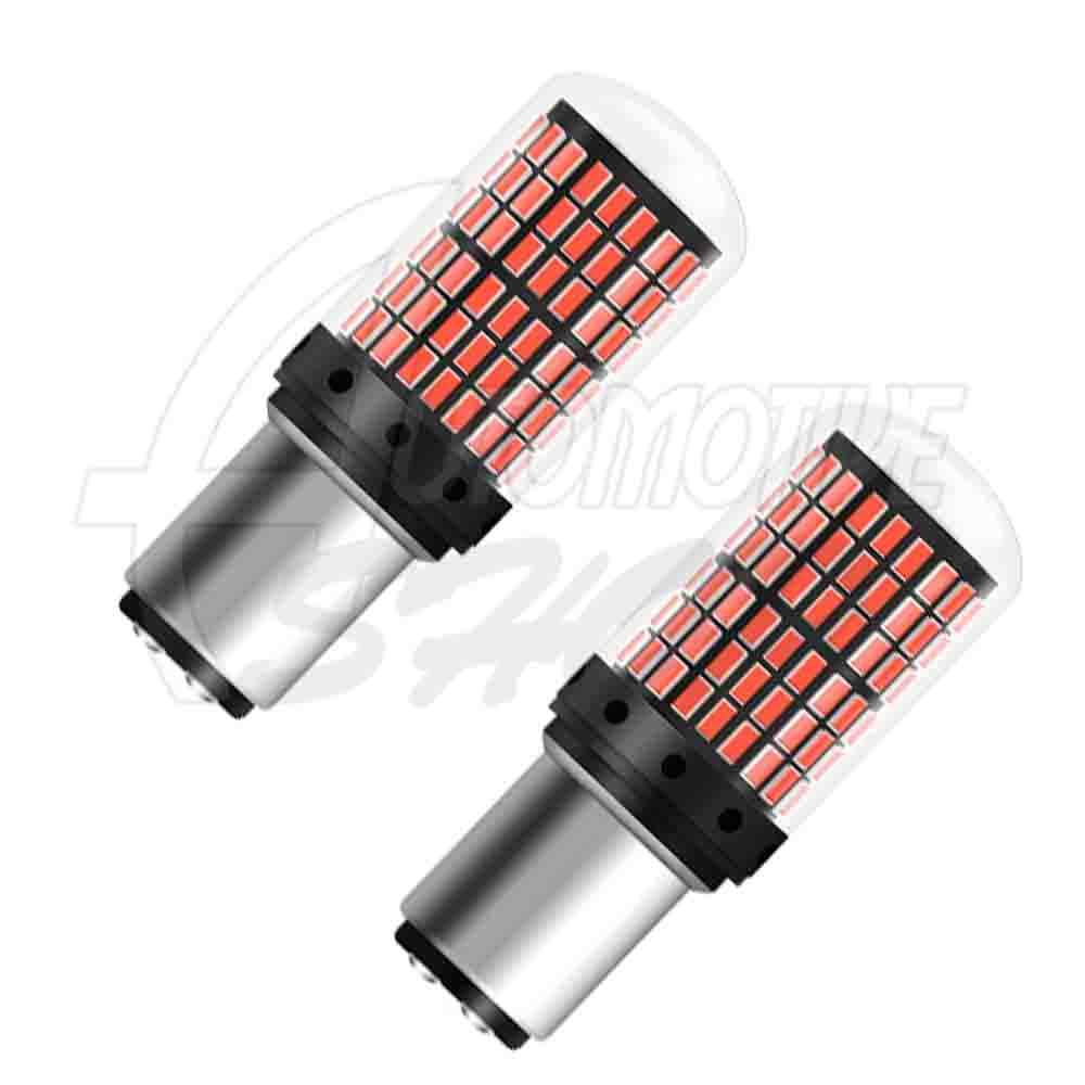 Lâmpada 1157 Dois Polos 144 leds smd Vermelho 360o Un