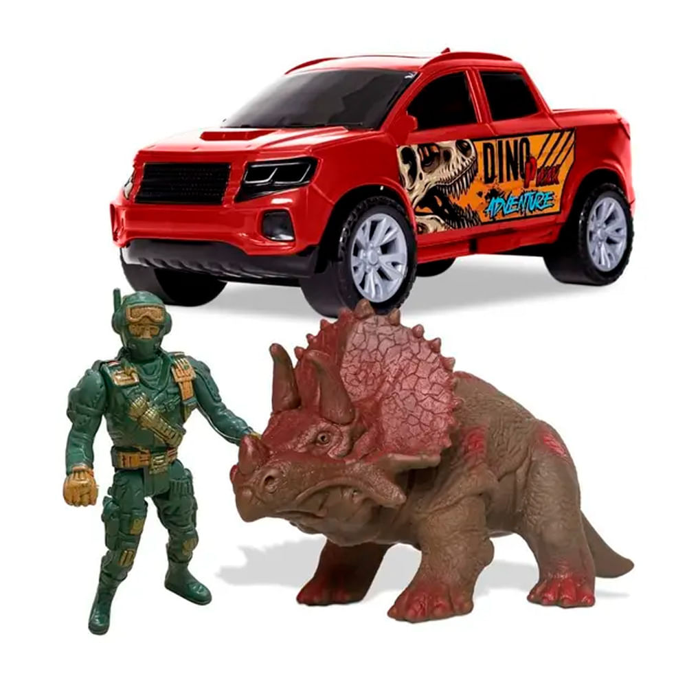 Brinquedo Dino Park Adventure Carro soldado Dino Samba Toys