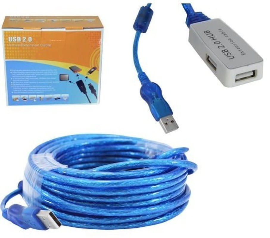 Cabo Extensor Usb 2.0 Com 3 Entradas Usb 2.0 Am Af - 10 Mts