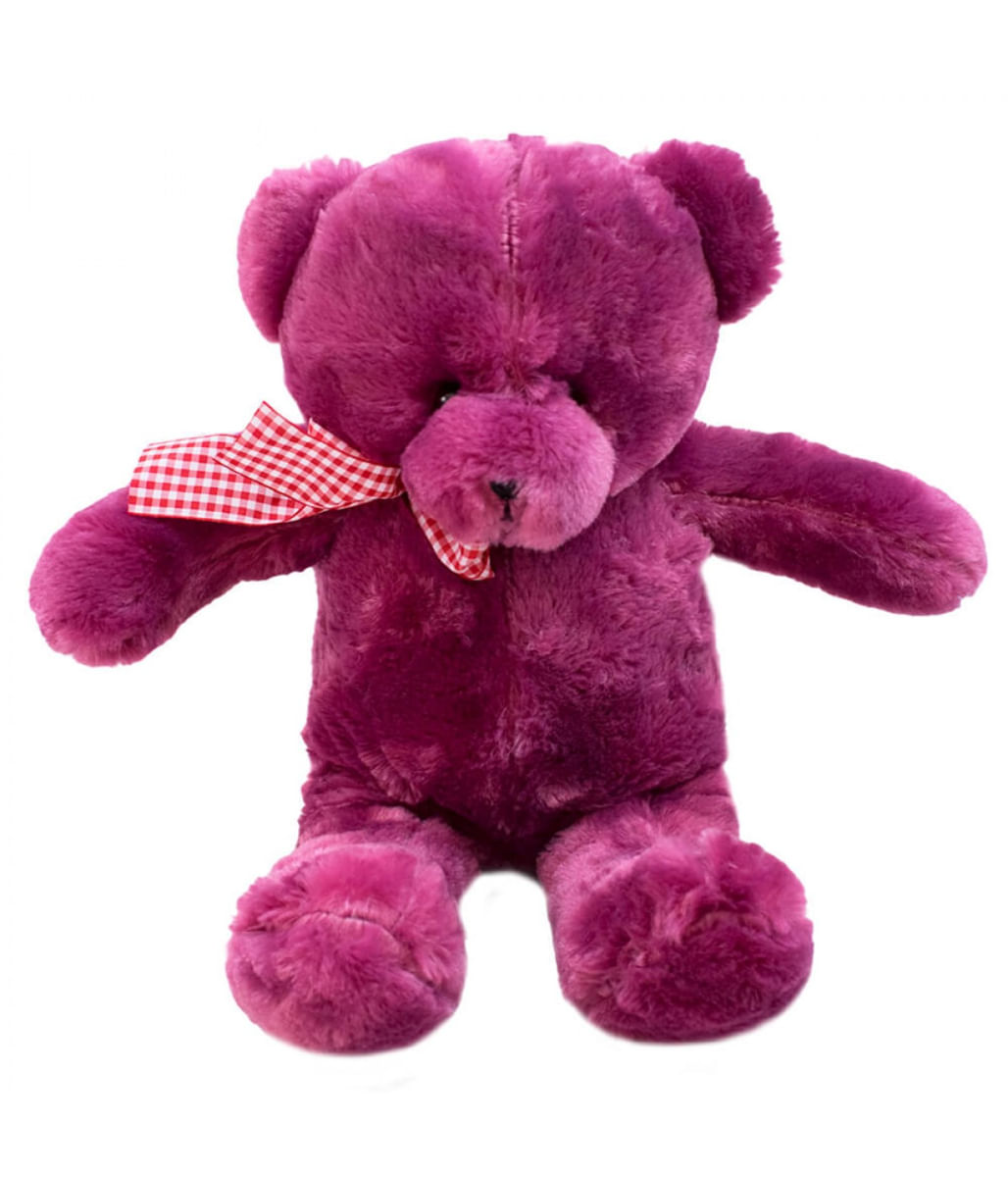 Urso Vinho Laço 43cm - Pelúcia - Tudo em Caixa