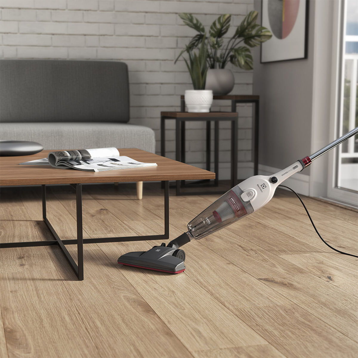 Aspirador de Pó Vertical com Fio Electrolux 1450W 2 em 1 Filtro HEPA Branco (STK14B) 220V