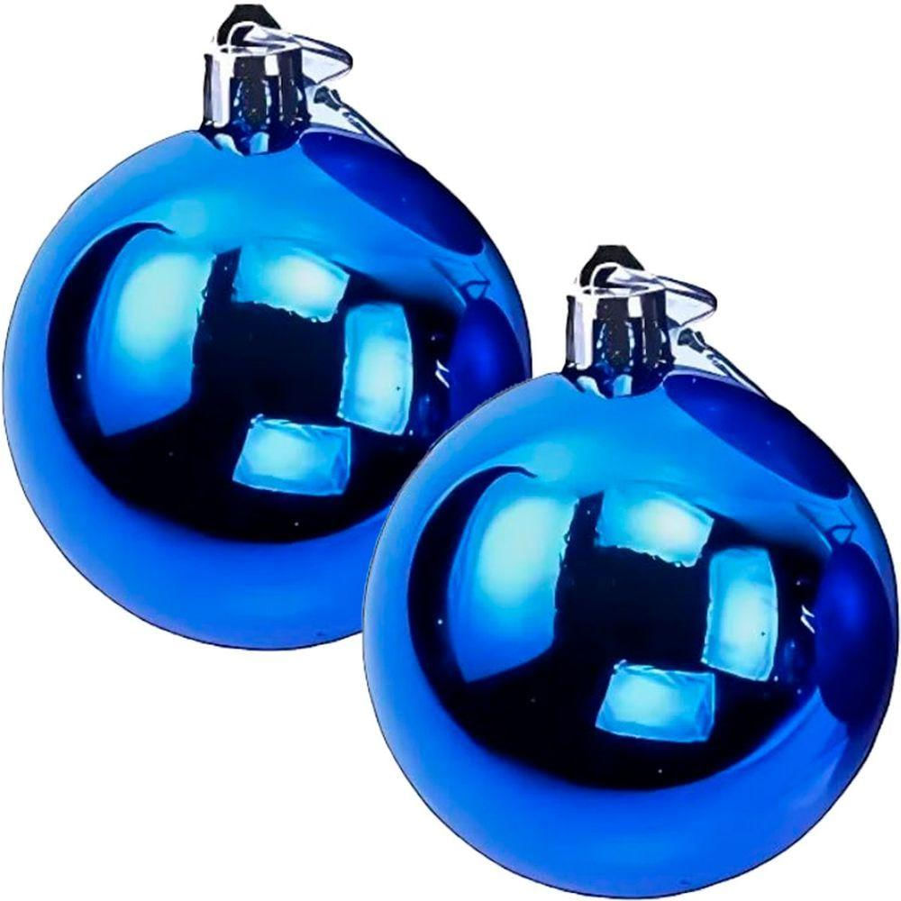 Kit 20 Bolas Azul Lisa árvore Natal Decoração Natalino 60mm